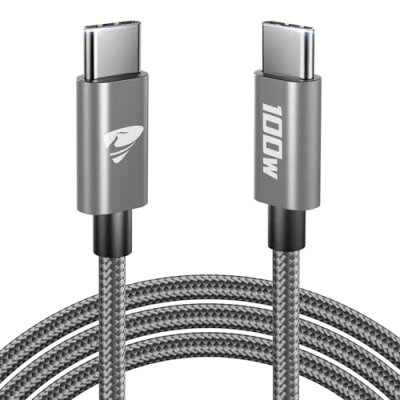 Immagine di Cavo USB C C,100W 5A Cavetto Caricatore Ricarica Rapida Usbc 2M Filo Caricabatterie Carica Nylon Type to per iPhone 15 16 Pro Max/Plus iPad Pro/Air MacBook Samsung Galaxy S23 S22 S24