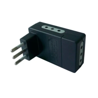 Immagine di Electraline 71927 Adattatore Piatto Triplo, Spina 10A 230V, Presa 10/16A 230 V, Nero Opaco