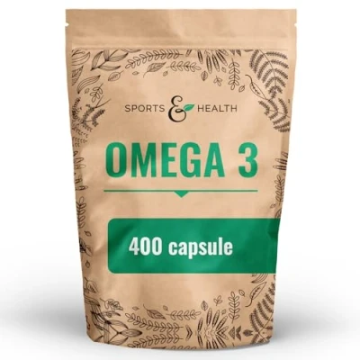 Immagine di Capsule Omega 3 Olio di Pesce 400 ad Alto Dosaggio Qualità Speciale 1000mg Acidi Grassi per Capsula Testata In Germania
