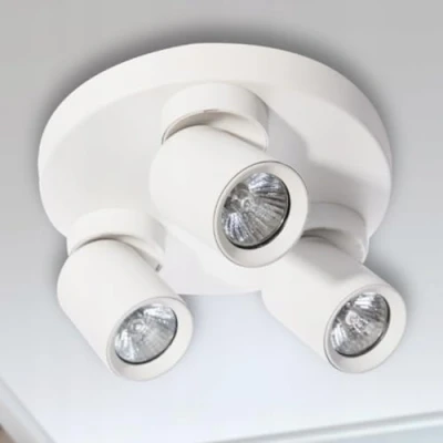 Immagine di Miratic Plafoniera Soffitto Lampada da Parete Sorgente Luminosa Sostituibile GU10 max.12W (lampadine non incluse) (base rotonda 3 teste, bianco)