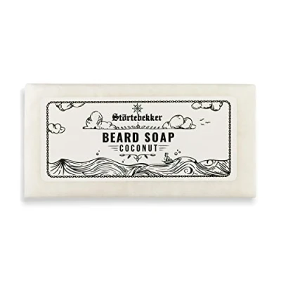 Immagine di Störtebekker® Premium Beard Soap (Cocco) shampoo solido Per la cura quotidiana della barba una ricca schiuma Sapone vegano uomo e viso (80g, 1pc.)