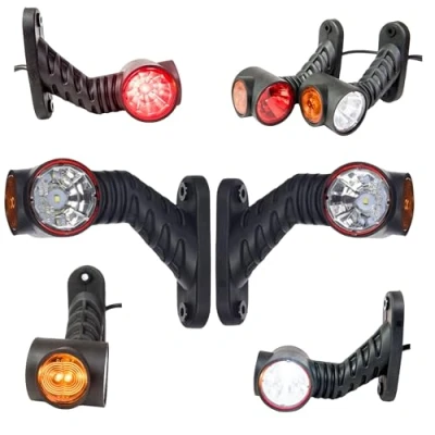 Immagine di Web Truck 2 x LED gomma luce laterale 12V 24V con approvazione E posizione auto camion caravan lampada bianco rosso arancio