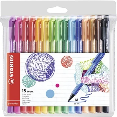 Immagine di Fineliner Premium STABILO pointMax Astuccio da 15 Colori assortiti