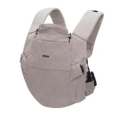 Immagine di Fillikid Marsupio Neonato in Cotone e Fibre di Ortica, Multifunzionale a Partire da 3,5 kg Zaino Porta Bambino Fronte Mamma, Schiena Grigio