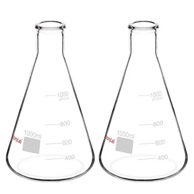 Immagine di StonyLab 2 Pezzi Boccette di Erlenmeyer a Bocca Stretta 1000ml con Bordo Resistente Narrow Mouth Flasks