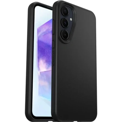 Immagine di OtterBox Cover per Samsung Galaxy A55 5G Sleek,resistente a shock e cadute,cover ultrasottile,testata norme anti caduta MIL STD 810G, Nero Senza Retail Package