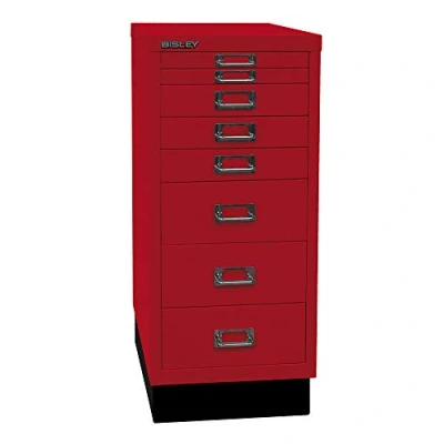Immagine di BISLEY MultiDrawer, Serie 29 con Base, DIN A4, 8 cassetti, Metallo, 670 Rosso Cardinale, 38 x 27.9 67 cm