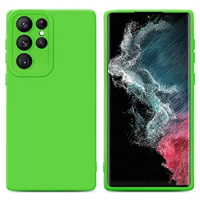 Immagine di Cadorabo Custodia compatibile con Samsung Galaxy S22 ULTRA in FLUID VERDE Coperchio protettivo silicone TPU flessibile