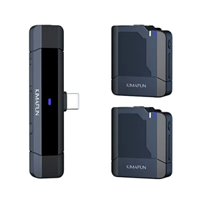 Immagine di KIMAFUN Microfono Lavalier Wireless per Telefoni Android di Type C, Doppio Lapel Mic Plug Play Youtube/Facebook/Tik Tok Live Stream, Vlogger, Registrazione Video, Intervista, G50 4(2TX+1RX)