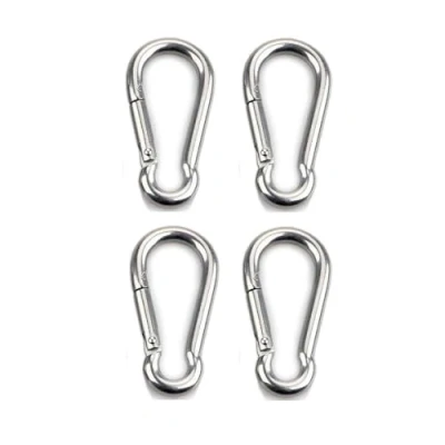 Immagine di HOMPER M6 Moschettone a molla in acciaio inox 304, con chiusura scatto di alta qualità, Multifunzione per Portachiavi, Campeggio, Pesca ed Escursionismo