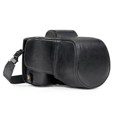 Immagine di MegaGear Sony Alpha A7S II, A7R A7 II (28 70mm) Ever Ready Custodia in Vera pelle per Fotocamera con Tracolla Nero MG1226