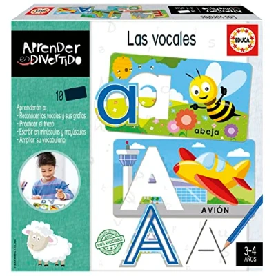 Immagine di Educa Imparare è divertente: Le Vocali Impara A iniziare nella Conoscenza delle e Pratica il Tratto con Pizzabili Inclusi Gioco Educativo per bambini. partire da 3 anni (19716)