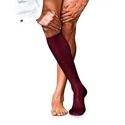 Immagine di FALKE No. 9 M KH cotone al ginocchio tinta unita 1 paio, Calzini lunghi Uomo, Rosso (Barolo 8596), 41 42