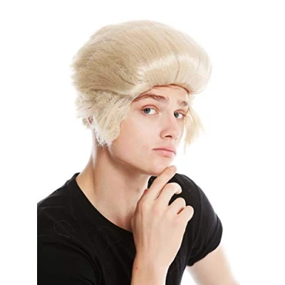 Immagine di WIG ME UP LM 706 ZA83 Parrucca Uomo Carnevale Ciuffo Rockabilly Nonno MOD Anni 60 Biondo Chiaro