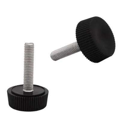 Immagine di SKIR&#039;CO 2 piedini di livellamento per mobili, M5 x 20 mm, gambe rotonde regolabili in metallo, stelo filettato M5, piedino livellatore