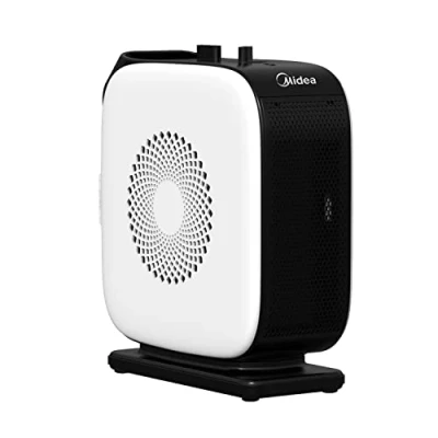 Immagine di Midea Nty15 19Cae Termoventilatore Basso Consumo Ptc Ceramico Stufetta Elettrica Portatile, 1500W Energeticamente Efficiente Con Termostato Regolabile, Bianco Nero, ‎25.8 x 10.3 28.5 cm, 3 Kg