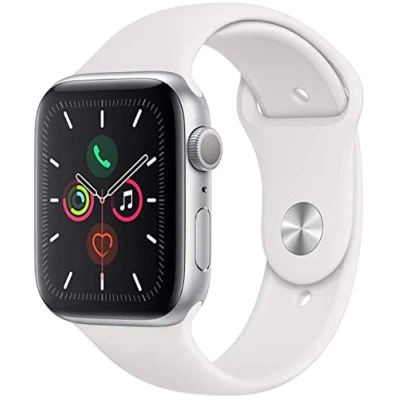 Immagine di Apple Watch Series 5 44mm (GPS) Cassa In Alluminio Color Argento Con Bianco Cinturino Sport (Ricondizionato)