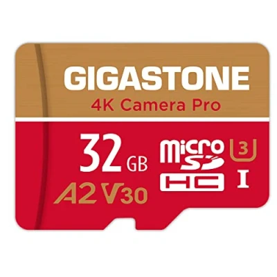 Immagine di Gigastone Micro SD 32 GB, 4K Camera Pro Serie, A2 U3 UHS 1 V30, Velocità Fino a 90/30 MB/s. (R/W). Specialmente per Fotocamere Videocamera Nintendo Switch, con Adattatore