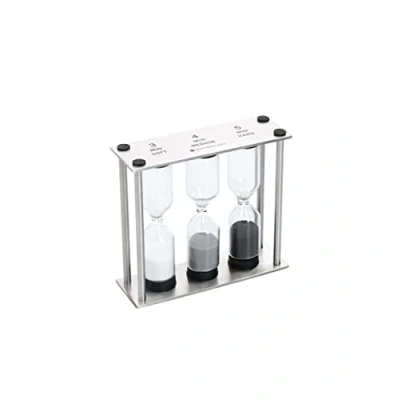 Immagine di MasterClass Timer da Cucina a Clessidra Triplo, Acciaio Inox, Argentato, 9 x 12 16 cm