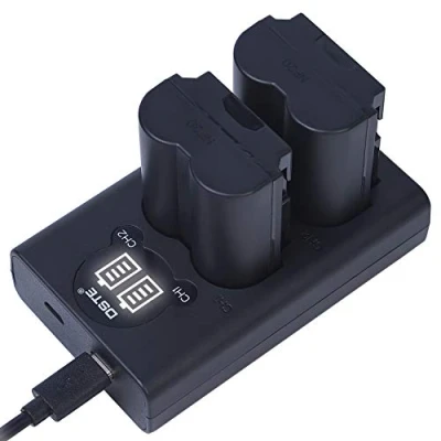 Immagine di DSTE Batteria di ricambio NP W235 + caricatore USB doppio con display LCD, compatibile fotocamera digitale Fuji XT4 X H2 H2S