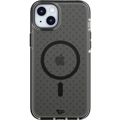 Immagine di tech21 Check for iPhone 15 Plus, Compatible with MagSafe, Basic case, TPU and Biodegradable material, Smokey/Black, 12x Military grade protection: 4,9m