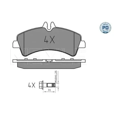 Immagine di MEYLE 025 292 1720/PD Kit pastiglie freno PD Quality Assale posteriore Predisposto per contatto segnalazione usura con lamierino anticigolío