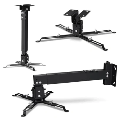 Immagine di Overmax Ceiling Mount supporto per proiettore fino a 20 kg, lunghezza regolabile, regolazione dell&#039;angolo 25 gradi, in acciaio, montaggio parete e soffitto, struttura leggera stabile