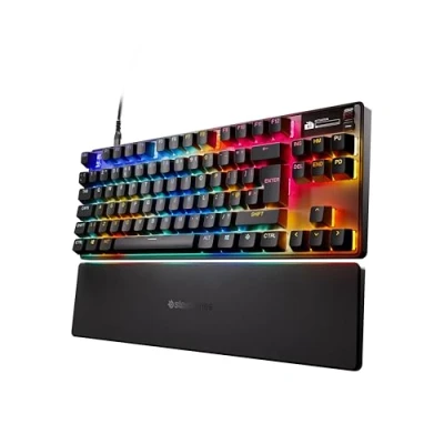 Immagine di SteelSeries Apex Pro TKL Gen 3 HyperMagnetic Tastiera da gaming OmniPoint 3.0 switch Attuazione regolabile Innesco rapido Preimpostazioni di gioco Tocco rapido/SOCD OLED UK Layout QWERTY