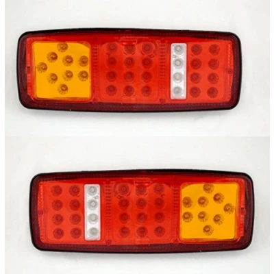 Immagine di Luci posteriori a LED, 12 V, 4 funzioni, design ultra sottile, per camion, rimorchio, ribaltabile, autocarro, camper ecc., 2 pezzi