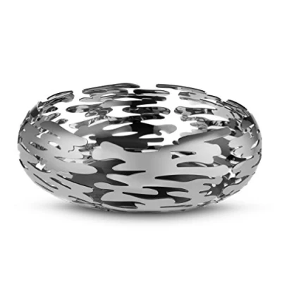 Immagine di Alessi Barknest BM02 Cestino Portafrutta di Design con Decoro Traforato in Acciaio Inox 18/10, Lucido