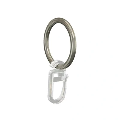 Immagine di Flairdeco 11051501 1033 Set di Anelli con Gancio per bastoni Tende Diametro 16 mm, 10 Pezzi, in Metallo Cromato Opaco