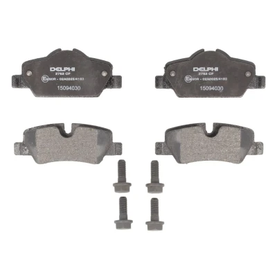 Immagine di DELPHI LP2762 Kit pastiglie freno Predisposto per contatto segnalazione usura con lamierino anticigolío accessori MINI: Hatchback, Cabrio