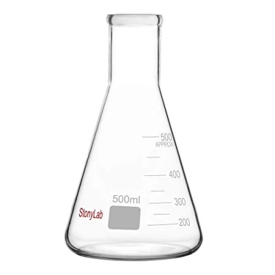 Immagine di StonyLab 1 Pack 500ml Bocca Stretta Erlenmeyer Boccette di Vetro Glass Flasks con Bordo Resistente (500ml Adatte per Tappo in Gomma 8#)