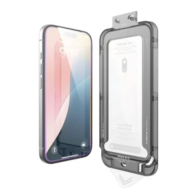 Immagine di elago Vetro Temperato+ Pellicola Protettiva Compatibile con iPhone 16 Durezza Superficiale 9H, Anti Impronte, Infrangibile, Protezione dai Graffi, Nitidezza Cristallina, Senza Bolle