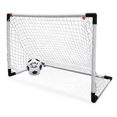 Immagine di Mondo Toys Goal Post Mini Set 1 Porta da Calcio per Bambini con Rete Pallone Ball INCLUSO colore bianco / nero 18017