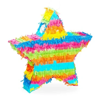 Immagine di Relaxdays Pignatta a Forma di Stella, da Riempire, per Feste Compleanno dei Bambini, Appendere, in Carta, Grande, Colorata