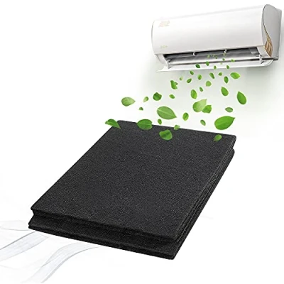 Immagine di STCRERAG 2 Pz Filtro Multiuso a Carboni Attivi, Filtri per Condizionatore d&#039;Aria, Cappa da Cucina, Universale Carbone Pieghevole Purificatore Cucina 1,22 m*0,2 m*3 mm