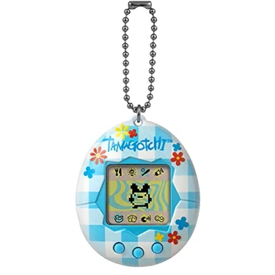 Immagine di TAMAGOTCHI 42880 Bandai, Gen 2, Fiore Gingham Shell con Catena L&#039;originale Realtà Virtuale Pet, Multicolore