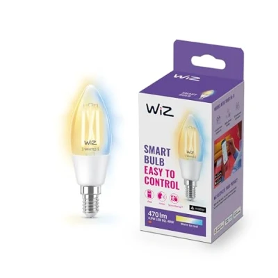 Immagine di WiZ 871869978719601 LED (monocolore) ERP F (A G) E14 4.9 W = 40 Da bianco caldo a freddo controllo con app 1 pz.