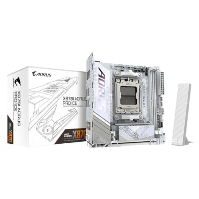 Immagine di GIGABYTE Scheda madre X870I AORUS PRO ICE Supporta CPU AMD Ryzen serie 9000, 8+2+1 fasi VRM, fino a 8400MHz DDR5 (OC), 1xPCIe 5.0 M.2 + 4.0 M.2, WI FI 7, 2,5GbE LAN, USB 4