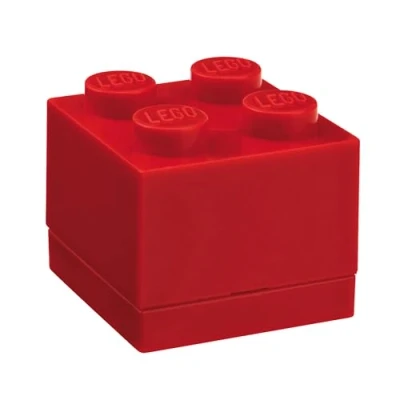 Immagine di Lego Box 4, Mini Contenitore a 4 Bottoncini, Scatola Snack, Rosso, 4.6 x 4.3 cm