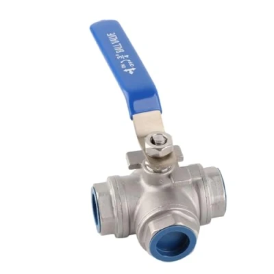 Immagine di Valvola a sfera Acciaio inossidabile SUS304 tre vie Filettatura femmina T 3/4 &quot;DN20