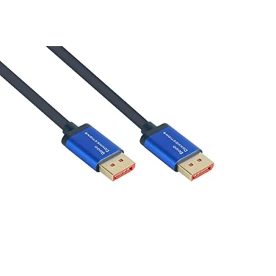 Immagine di Good Connections SmartFLEX 4521 SF020B Cavo HDMI 2.1 ad alta velocità UHD 2/4K UHD, conduttore in rame, alloggiamento alluminio, altamente flessibile, colore: Blu scuro