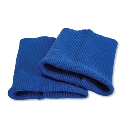 Immagine di USIT, Polsi in Cotone, 8x9 cm, Ideali per Riparare Maglie e Felpe, 1 Paio, Azzurro