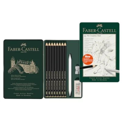 Immagine di Faber Castell 115220 Set di matite Pitt Graphite Matt, 11 pezzi, incl. salvietta per carta, gomma e temperino