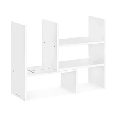 Immagine di Navaris Organizer Scrivania Ufficio Mensole Porta Accessori Cancelleria Organizzatore Monitor Stand 2x Basi Appoggio in Legno Bambù 51x40x15,5cm
