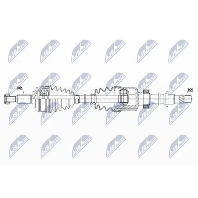 Immagine di NTY NPW RE 179 Albero motore / Semiasse Assale anteriore Dx 943mm Cambio automatico CVT (continuo)
