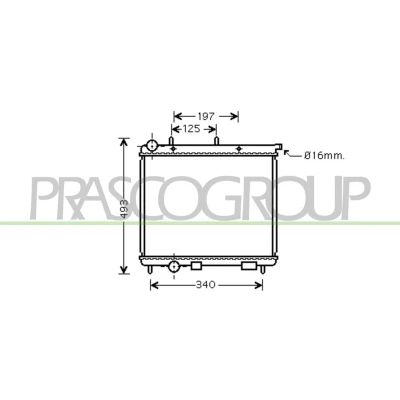 Immagine di PRASCO CI304R003 Radiatore motore Alluminio 380 389 22 Alette di raffreddamento saldate CITROËN: C3 II, I Hatchback, DS3 Hatchback