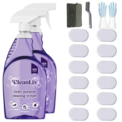 Immagine di Cleanlix Cleaning Spray, Cleaner For Instant Stain Removal, All Purpose Spray With Tablets, The In One Solution Every (2 Bottle,Flowers*12)