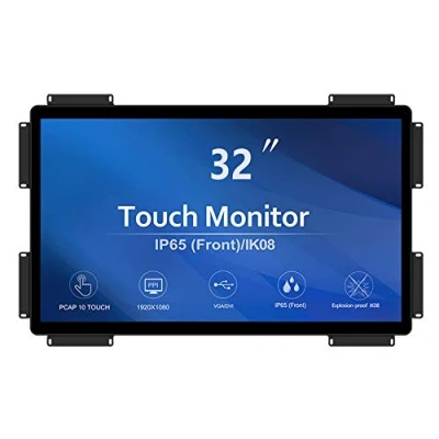 Immagine di GreenTouch 32 pollici 10 punti PCAP Open Frame Touch Screen Monitor LCD industriale con porta video HDMI+VGA+DVI